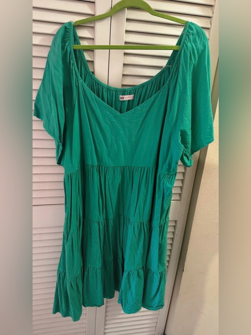 SO Teal Tiered Women's Tunic Top - Scoop Neck